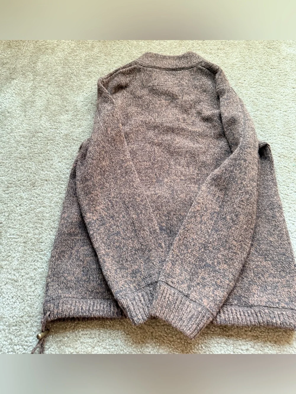 LL Bean wool Half-Zip Pullover Sweater - Brown Heather Sz xl